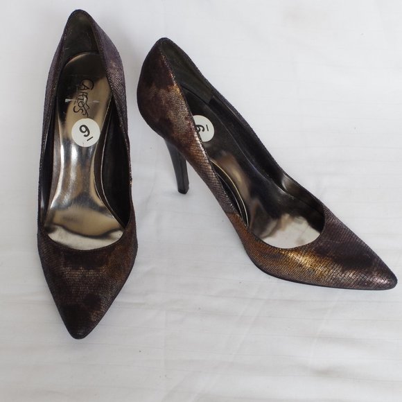 Carlos Santana "Outburst" Metallic Pump Style Heels- Sz. 9 - Picture 2 of 5